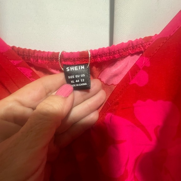 SHEIN Pink and Red Floral Dress - Picture 2 of 4